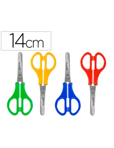 Tijera escolar liderpapel ps 52 d con funda 14 cm colores surtidos