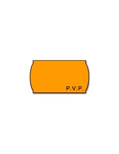 Etiquetas meto onduladas 32x19 mm pvp adh2 fluor naranja rollo 1000 etiquetas