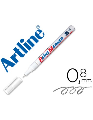 Rotulador artline marcador permanente ek 444 xf blanco punta redonda 08 mm metal caucho y plastico