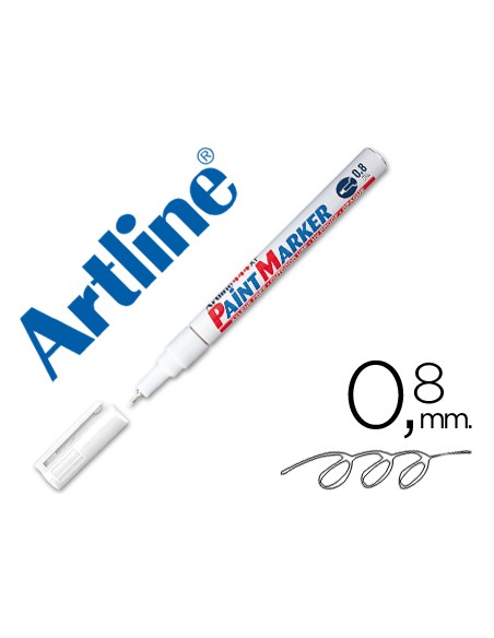 Rotulador artline marcador permanente ek 444 xf blanco punta redonda 08 mm metal caucho y plastico