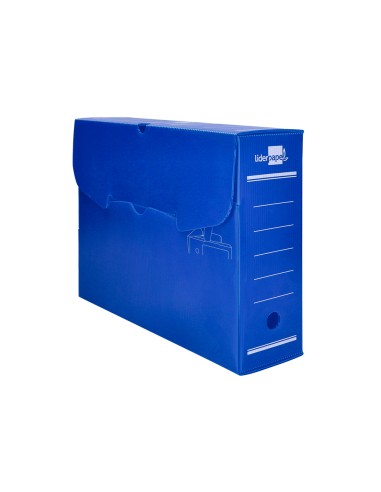 Caja archivo definitivo plastico liderpapel azul 360x260x100 mm