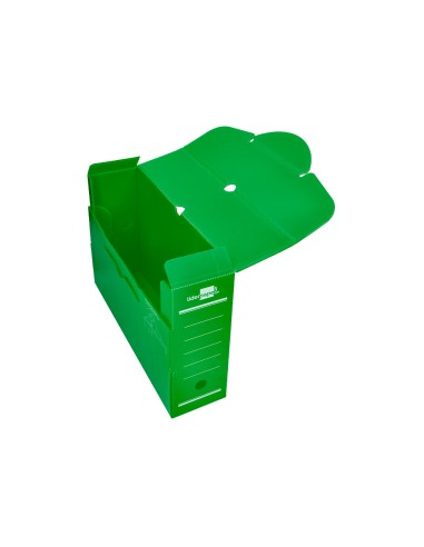 Caja archivo definitivo plastico liderpapel verde 360x260x100 mm