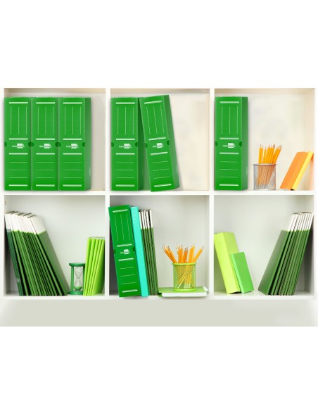 Caja archivo definitivo plastico liderpapel verde 360x260x100 mm