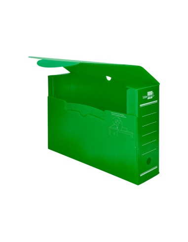 Caja archivo definitivo plastico liderpapel verde 360x260x100 mm