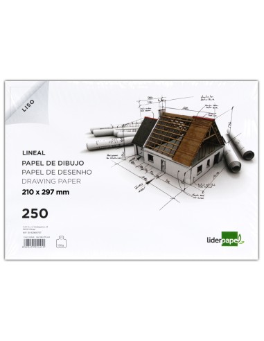 Papel dibujo liderpapel 210x297mm 150g m2 con cajetin