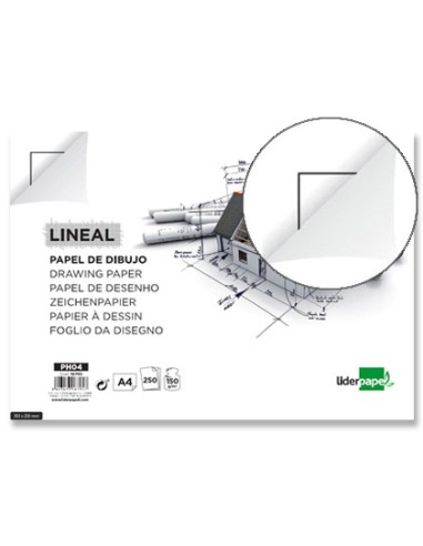 Papel dibujo liderpapel 210x297mm 150g m2 con cajetin