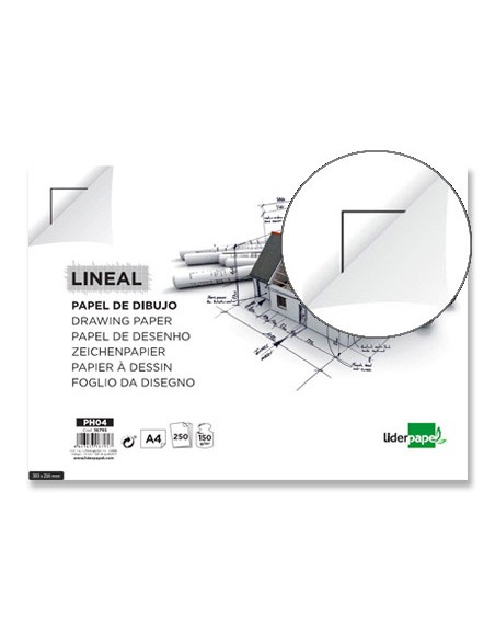 Papel dibujo liderpapel 210x297mm 150g m2 con cajetin Papel dibujo liderpapel 210x297mm 150g m2 con cajetin