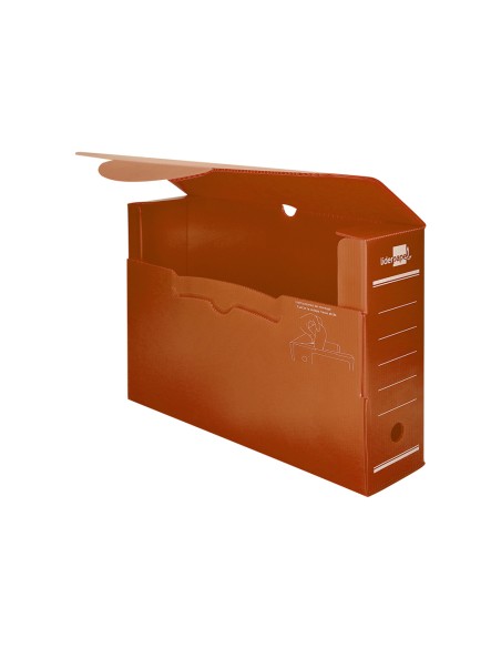 Caja archivo definitivo plastico liderpapel marron 360x260x100 mm