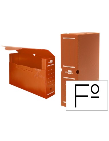 Caja archivo definitivo plastico liderpapel marron 360x260x100 mm