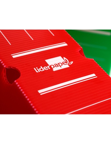 Caja archivo definitivo plastico liderpapel rojo 360x260x100 mm