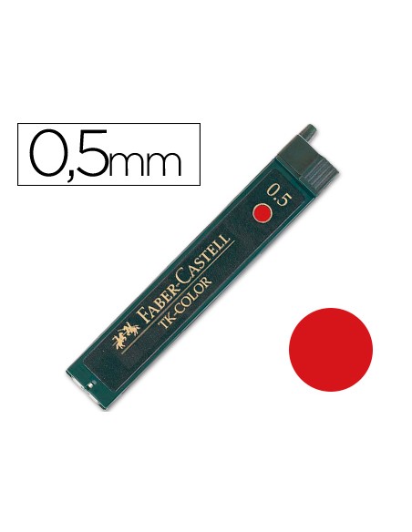Minas faber color 9085 05 mm roja estuche de 12 minas