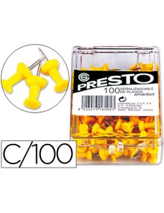 Senalizador de planos presto amarillo caja de 100 unidades