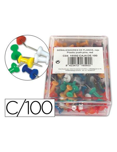 Senalizador de planos q connect caja de 100 unidades colores surtidos