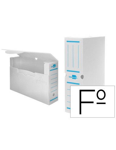 Caja archivo definitivo plastico liderpapel blanco 360x260x100 mm