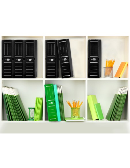 Caja archivo definitivo plastico liderpapel negro 360x260x100 mm