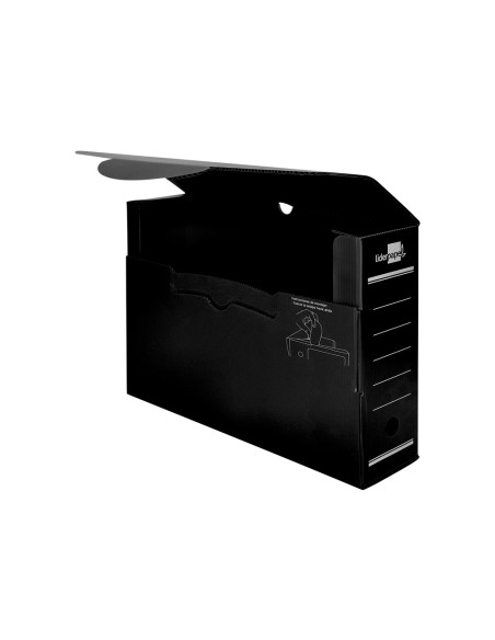 Caja archivo definitivo plastico liderpapel negro 360x260x100 mm