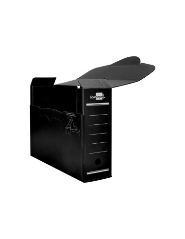 Caja archivo definitivo plastico liderpapel negro 360x260x100 mm