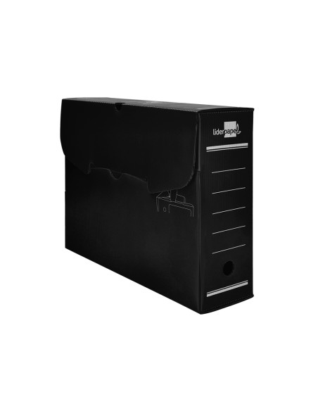 Caja archivo definitivo plastico liderpapel negro 360x260x100 mm