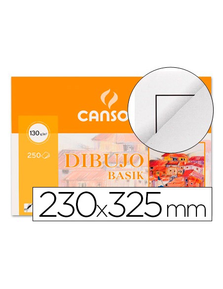 Papel dibujo basik 23x325 cm 130 gr con recuadro