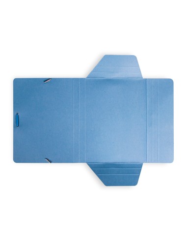 Carpeta liderpapel gomas cuarto 3 solapas carton pintado azul