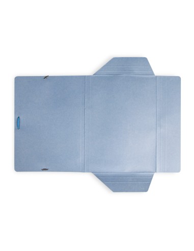 Carpeta liderpapel gomas folio 3 solapas carton pintado azul