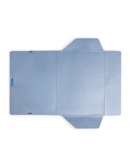 Carpeta liderpapel gomas folio 3 solapas carton pintado azul
