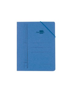 Carpeta liderpapel gomas cuarto bolsa carton pintado azul