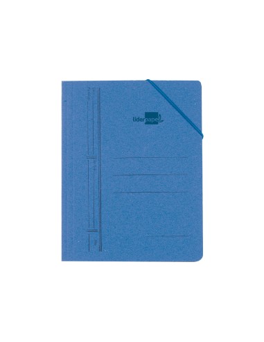 Carpeta liderpapel gomas cuarto bolsa carton pintado azul