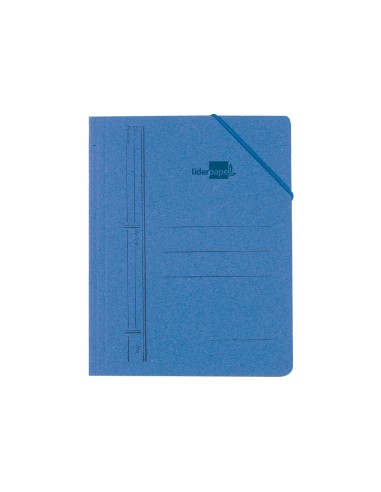 Carpeta liderpapel gomas cuarto sencilla carton pintado azul
