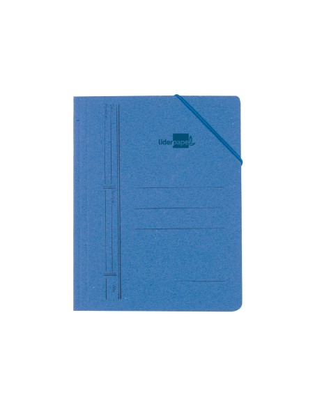 Carpeta liderpapel gomas cuarto sencilla carton pintado azul