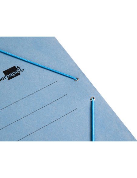 Carpeta liderpapel gomas folio sencilla carton pintado azul