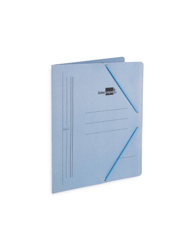 Carpeta liderpapel gomas folio sencilla carton pintado azul