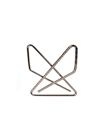 Clips pajarita q connect 65mm niquelados caja de 12 unidades