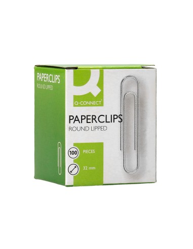 Clips niquelados q connect nº 32 mm caja de 100 unidades