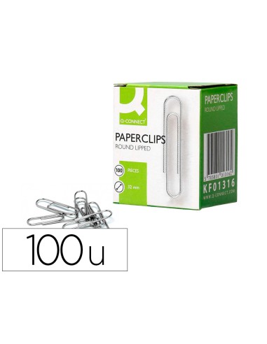 Clips niquelados q connect nº 32 mm caja de 100 unidades