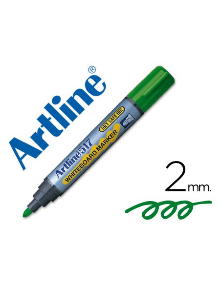 Rotulador artline pizarra ek 517 verde punta redonda 2 mm tinta de bajo olor