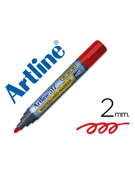 Rotulador artline pizarra ek 517 rojo punta redonda 2 mm tinta de bajo olor