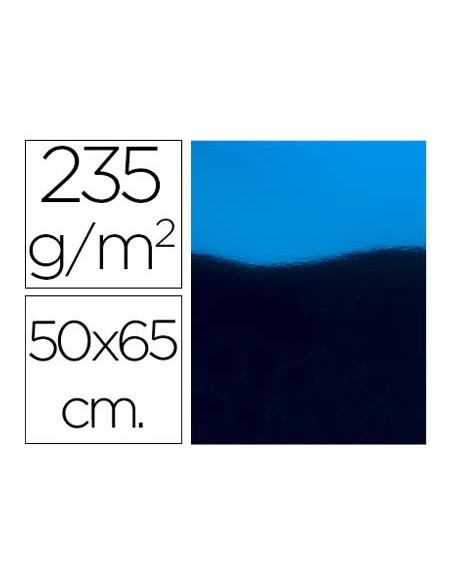 Cartulina liderpapel 50x65 cm 235g m2 metalizada azul