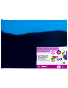 Cartulina liderpapel 50x65 cm 235g m2 metalizada azul