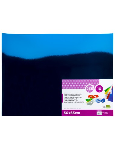 Cartulina liderpapel 50x65 cm 235g m2 metalizada azul