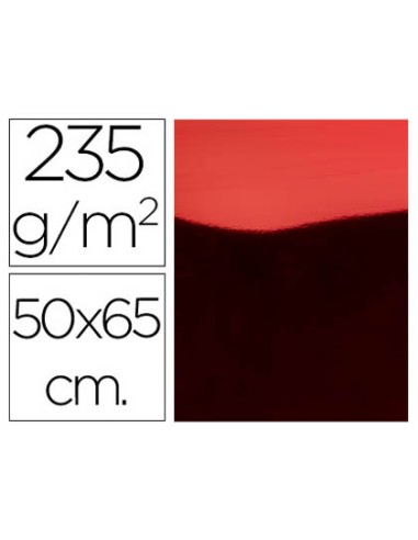 Cartulina liderpapel 50x65 cm 235g m2 metalizada rojo