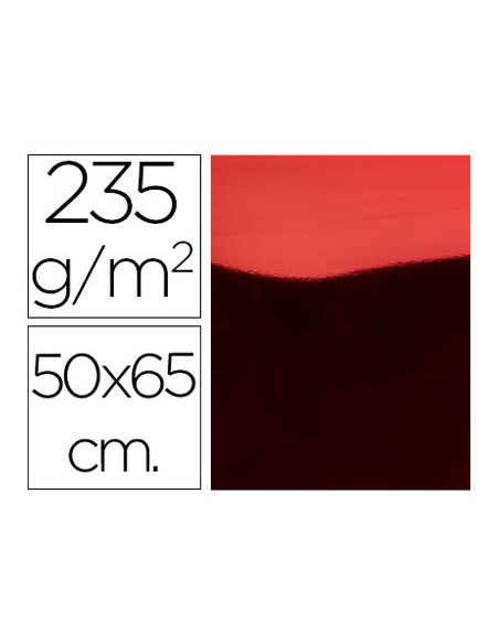 Cartulina liderpapel 50x65 cm 235g m2 metalizada rojo