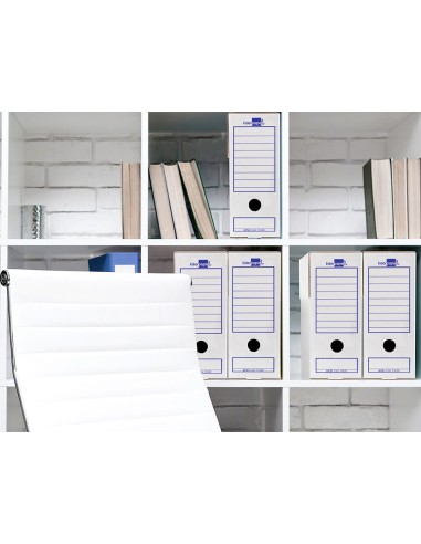 Caja archivo definitivo liderpapel ecouse carton 100 reciclado 103 cuarto 278x213x105mm 325g m2