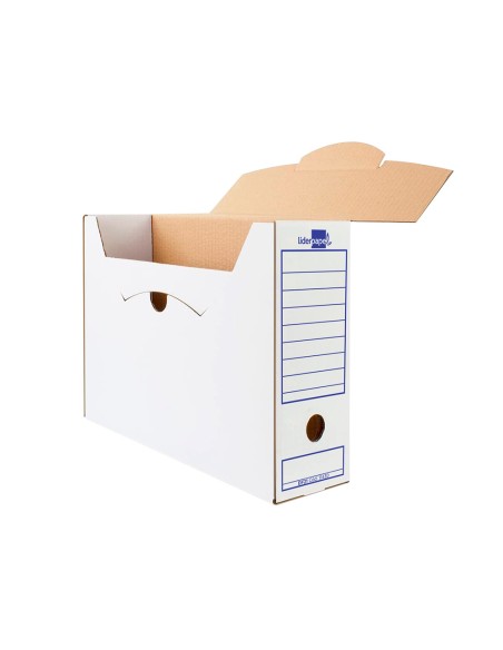 Caja archivo definitivo liderpapel ecouse carton 100 reciclado 103 cuarto 278x213x105mm 325g m2