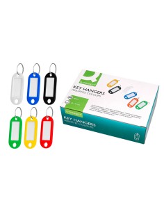 Llavero portaetiquetas q connect expositor de 240 unidades colores surtidos