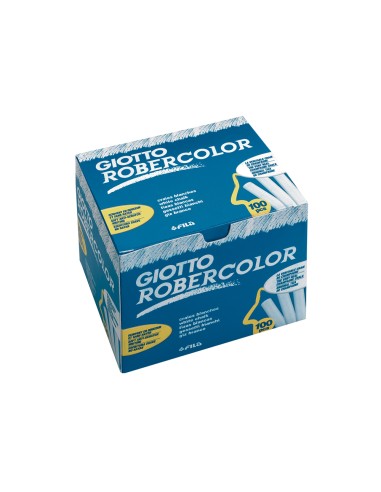 Tiza blanca antipolvo robercolor caja de 100 unidades