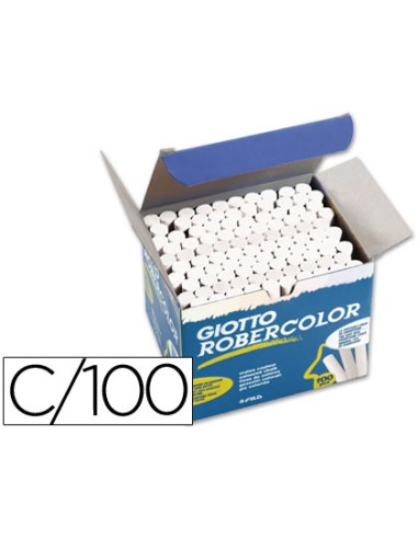 Tiza blanca antipolvo robercolor caja de 100 unidades