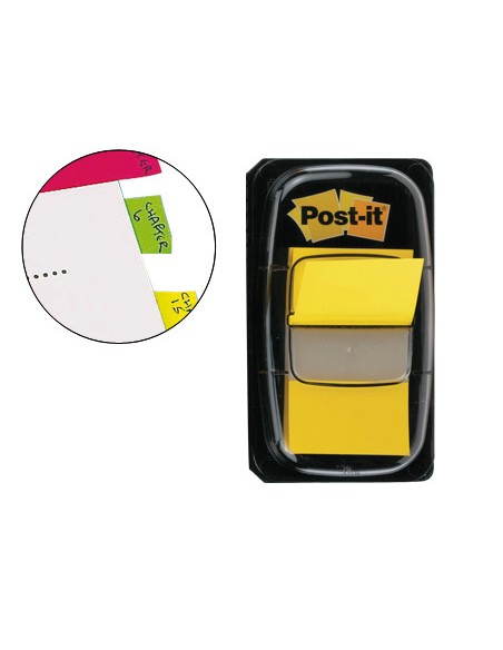 Banderitas separadoras 680 5 amarilla dispensador de 50 unidades