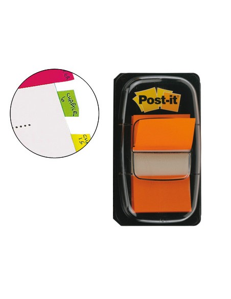 Banderitas separadoras 680 4 naranja dispensador de 50 unidades