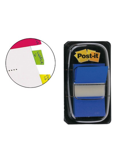 Banderitas separadoras 680 2 azul dispensador de 50 unidades